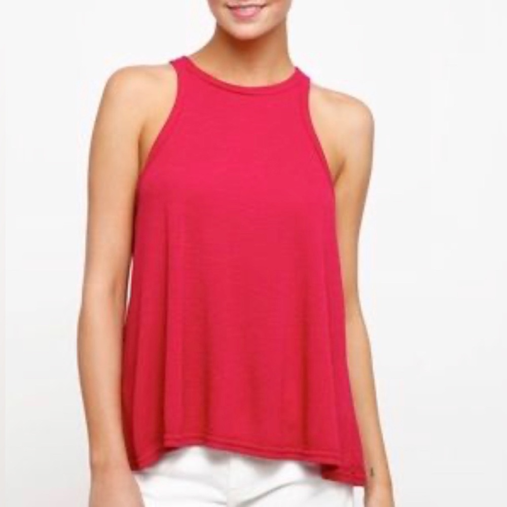 Free People Intimately Racerback Tank Top, hot pink, size Medium, EUC